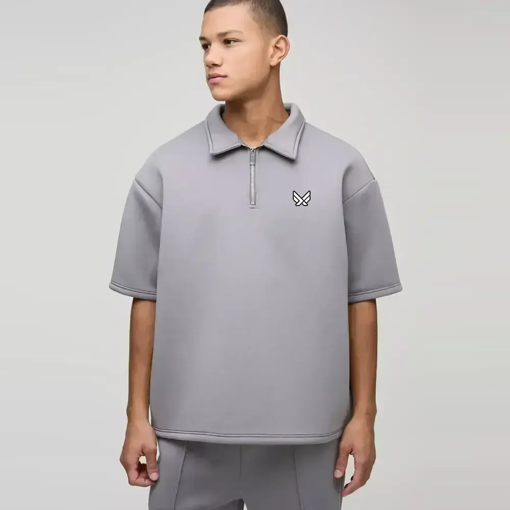 Oversized Short Sleeve Bonded Scuba Polo