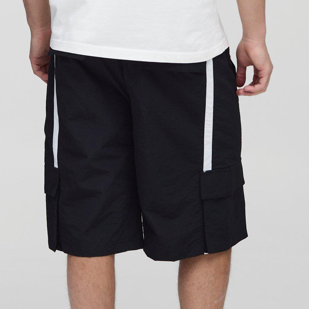 Baggy Long Length Nylon Cargo Shorts