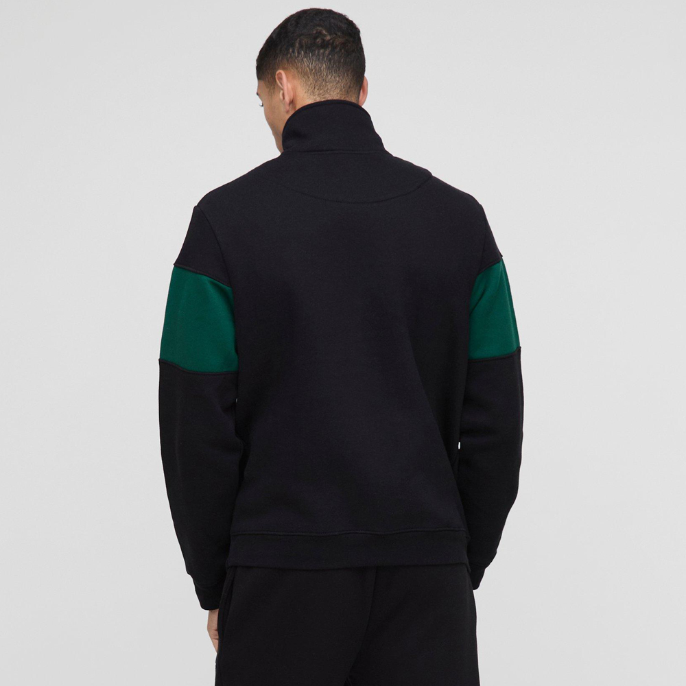 Regular Fit Man Official Colour Block Zip Funnel Neck Sweat